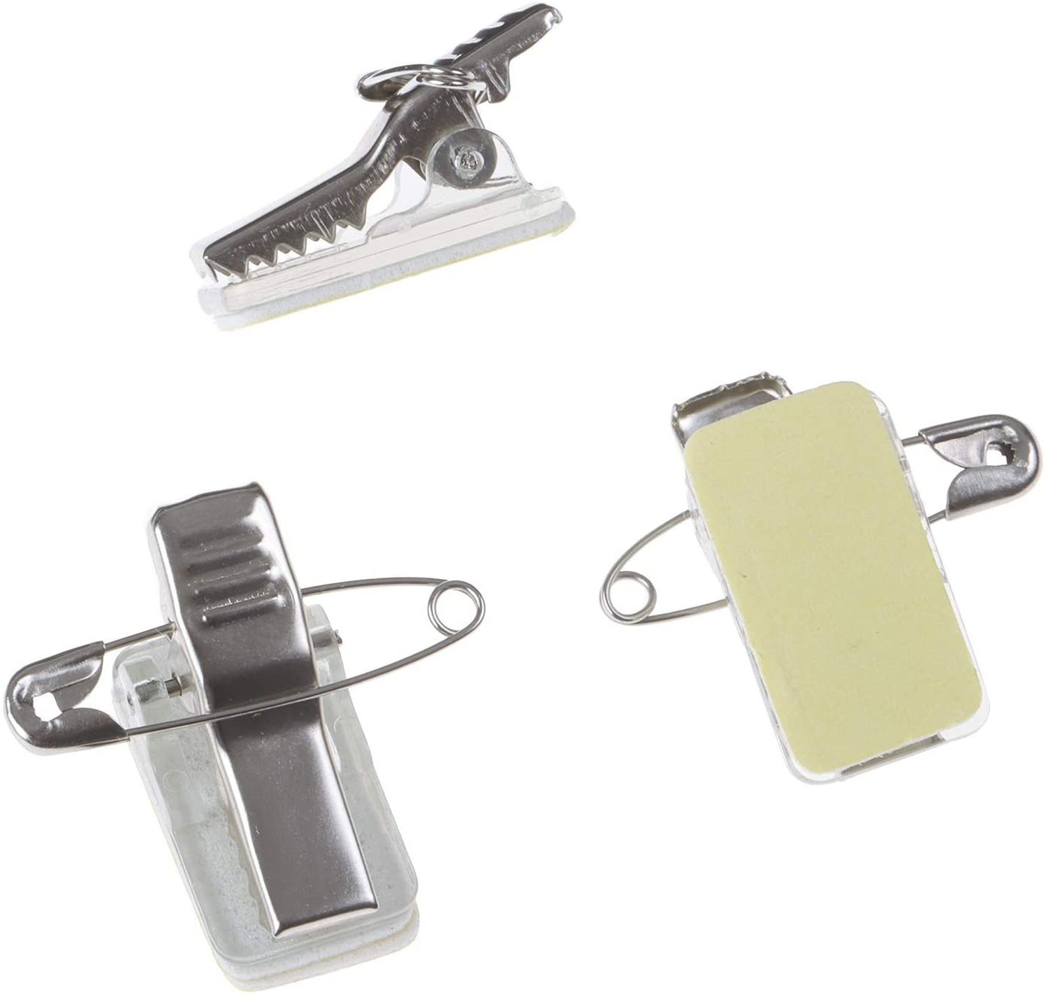 Europel Clip Adhésif avec Pince et épingle pour Badge 23 x 13m/50 pièces