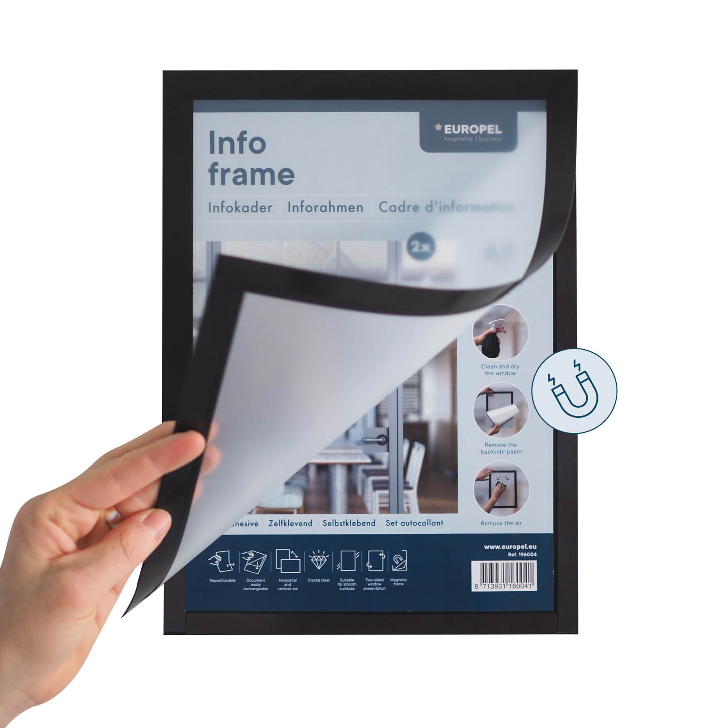Europel Cadre d'information Autocollant A4 2 pièces/Argent