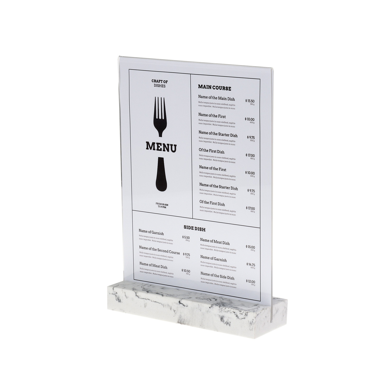Europel Présentoir de Table A4 Portrait Polystone Blanc