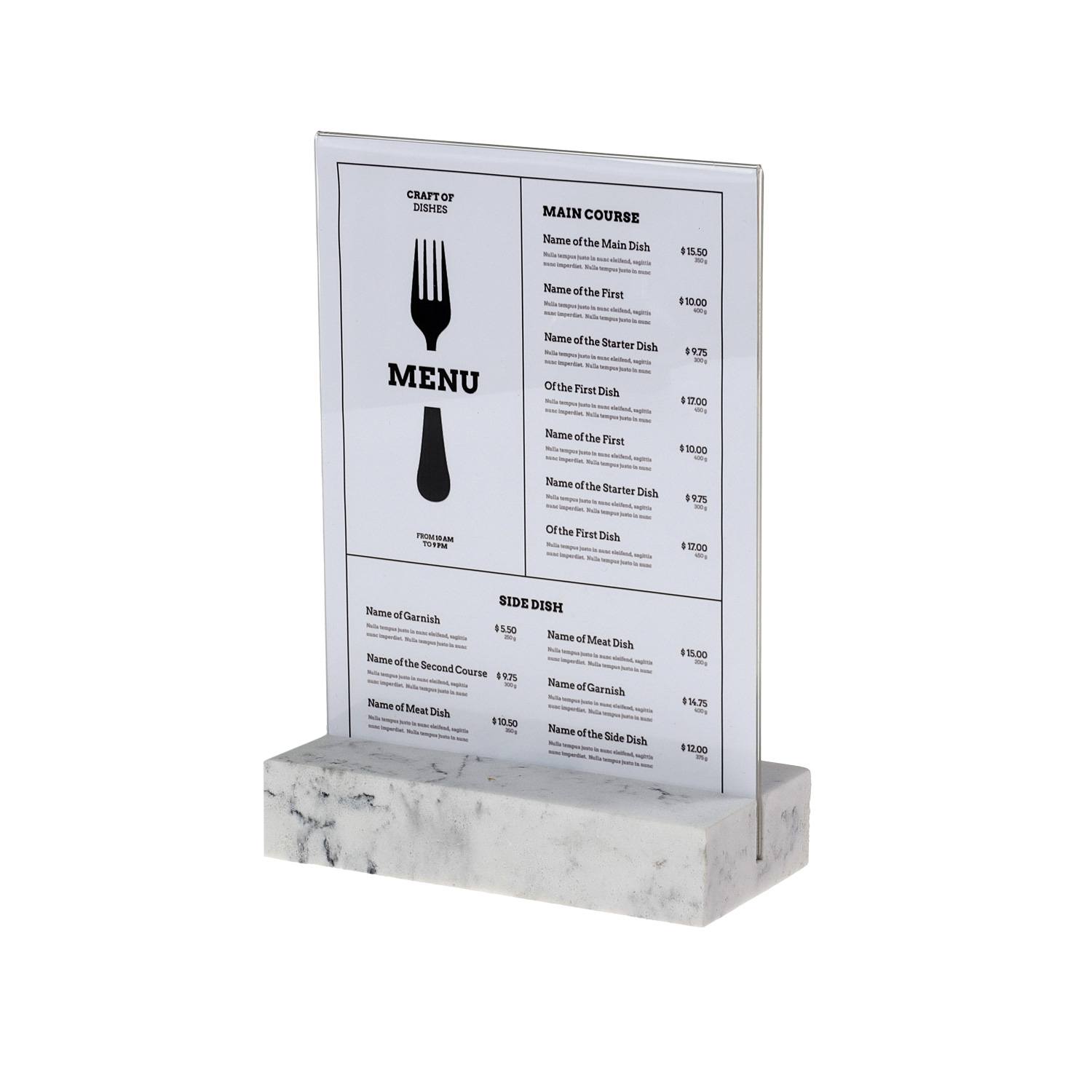 Europel Présentoir de Table A5 Portrait Polystone Blanc