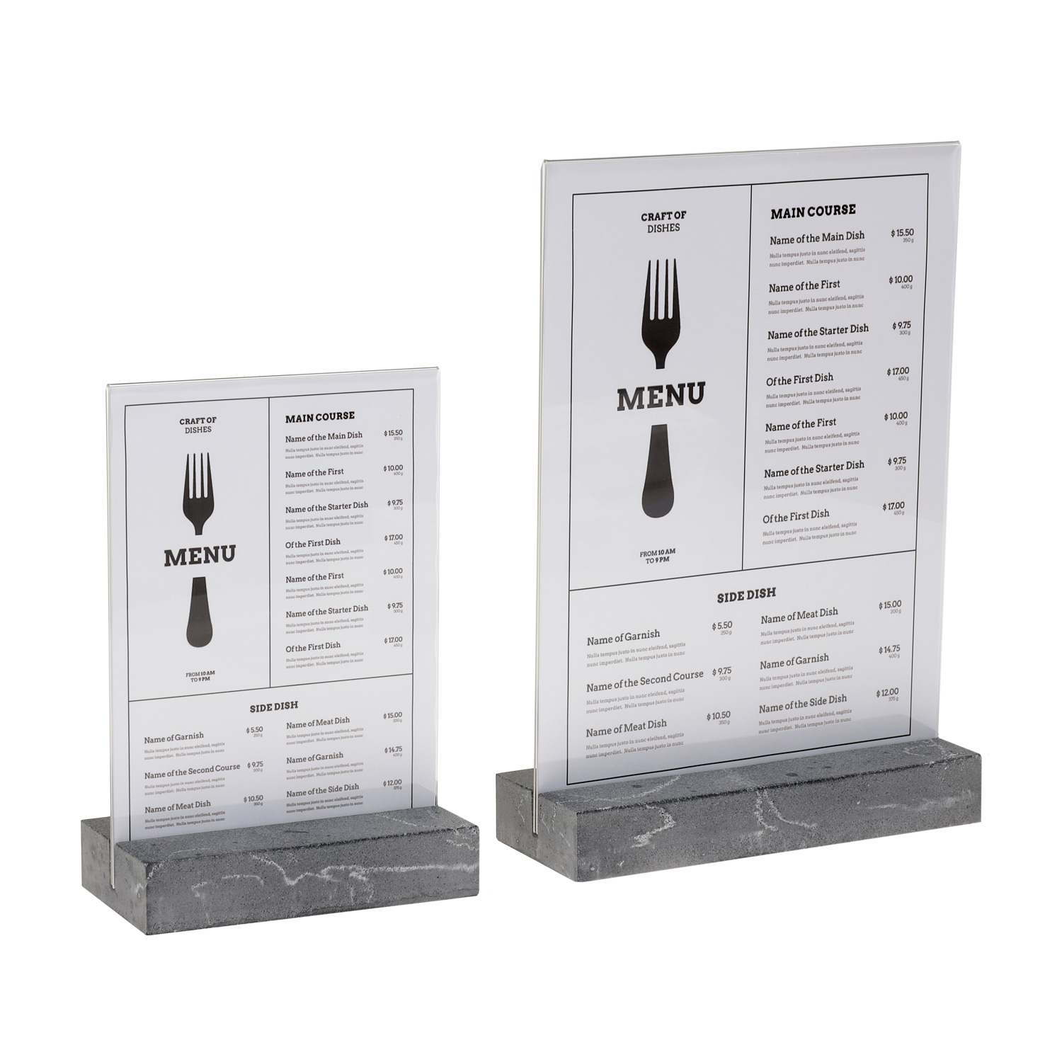 Europel Présentoir de Table A4 Portrait Polystone Anthracite