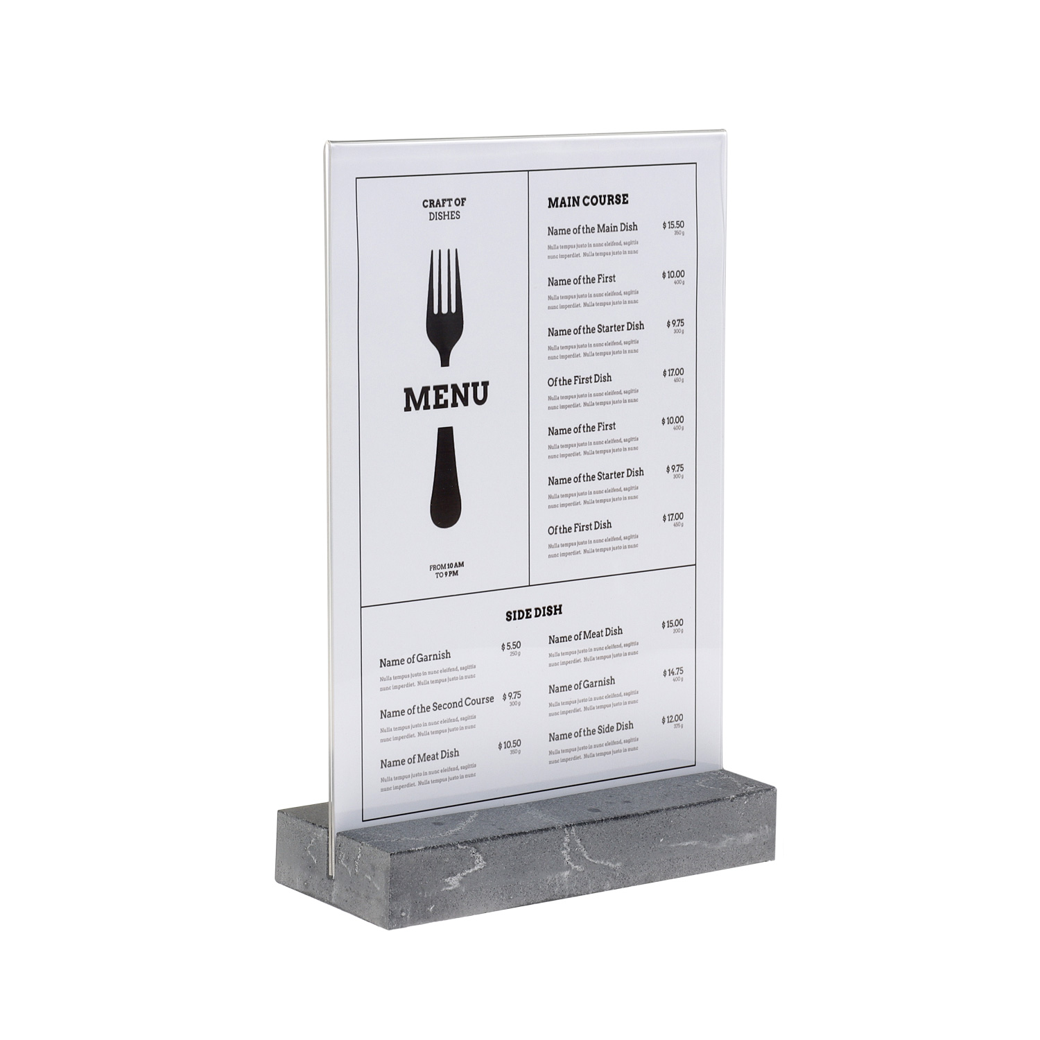 Europel Présentoir de Table A4 Portrait Polystone Anthracite