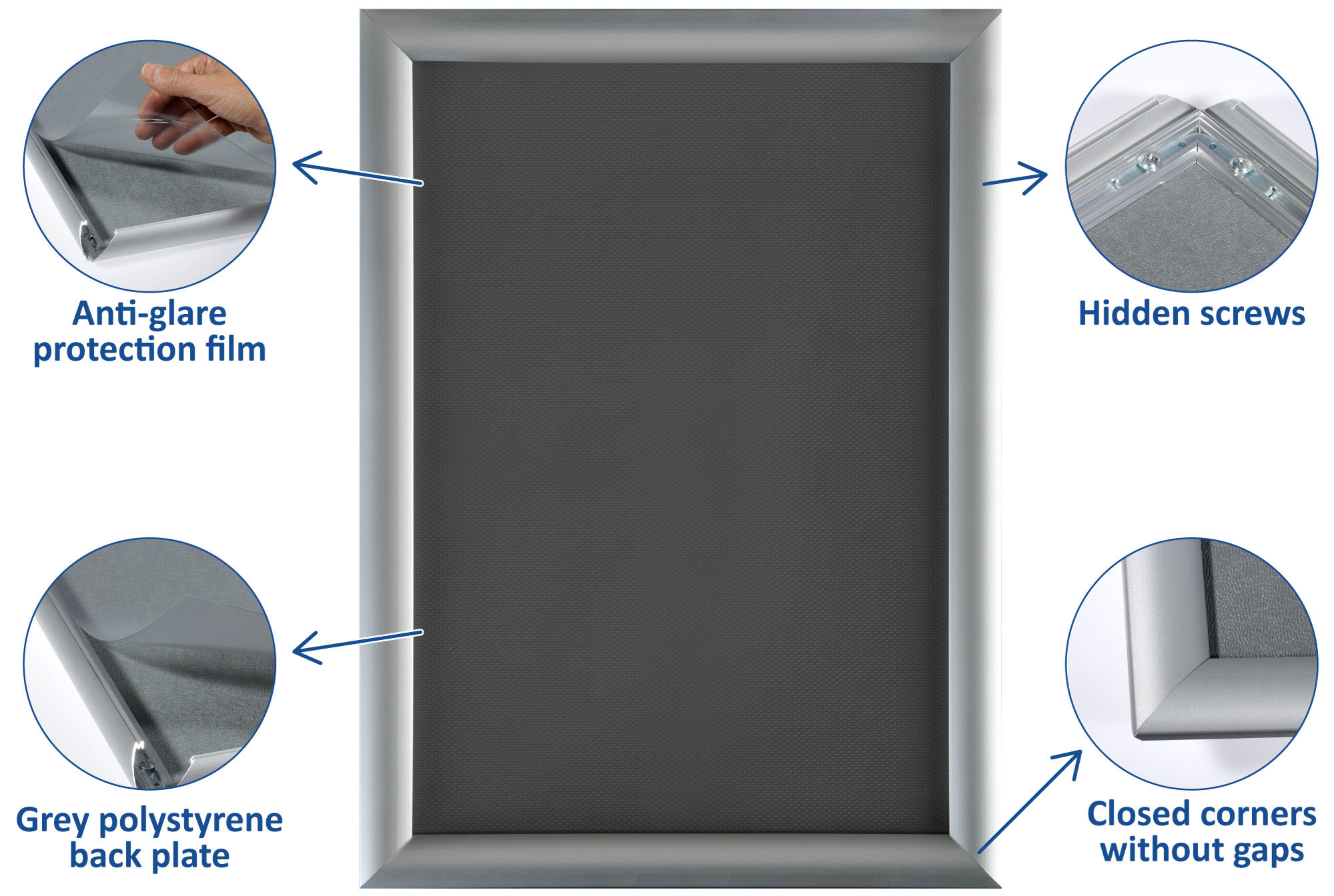 Europel Cadre clipsable Premium A3 25 mm Noir