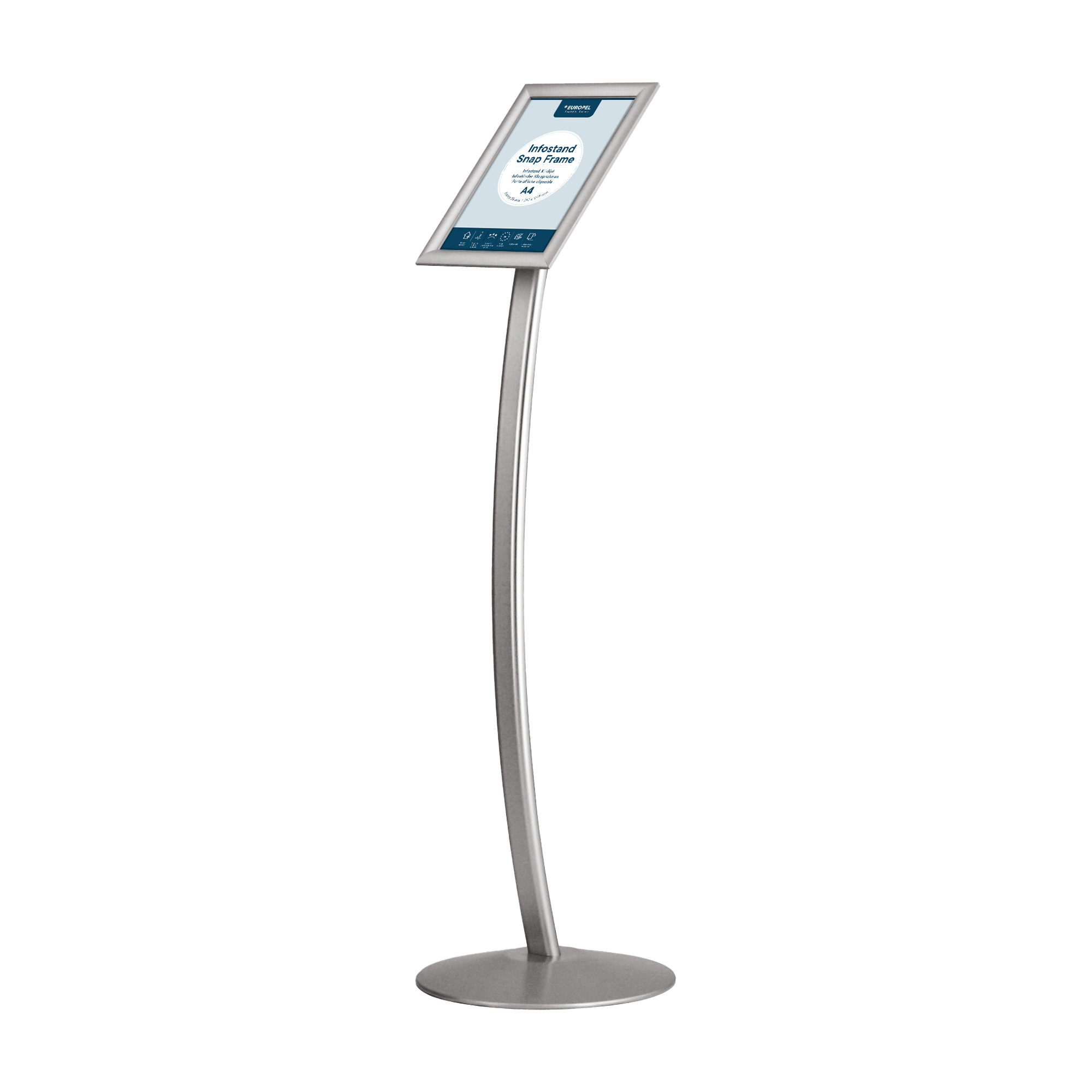 Europel Support info Courbé inclus Porte-affiche Clipsable A4 mm