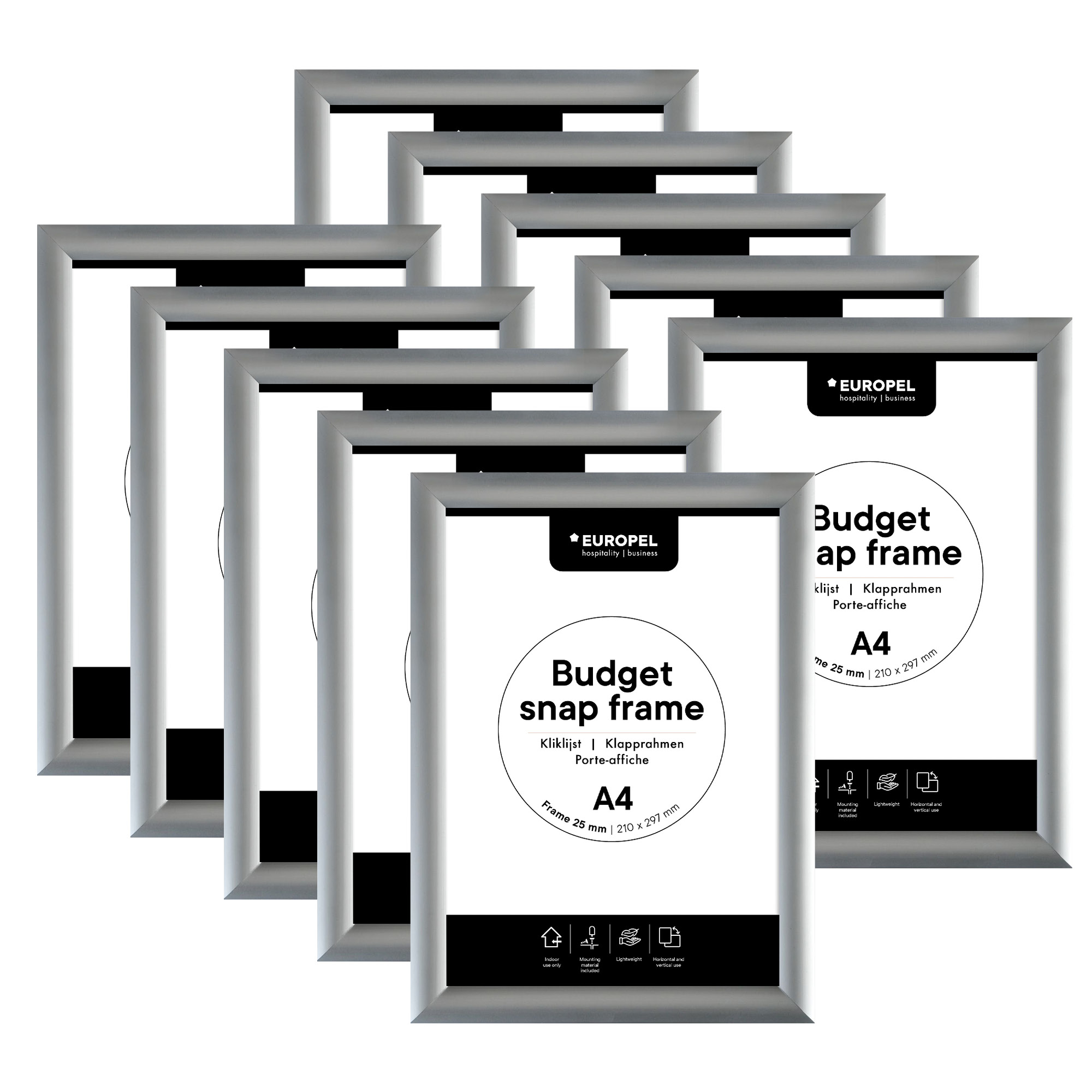 Cadre clipsable Europel Budget A4 25mm / 10 piècesCadre clipsable Europel Budget A4 25mm / 10 pièces