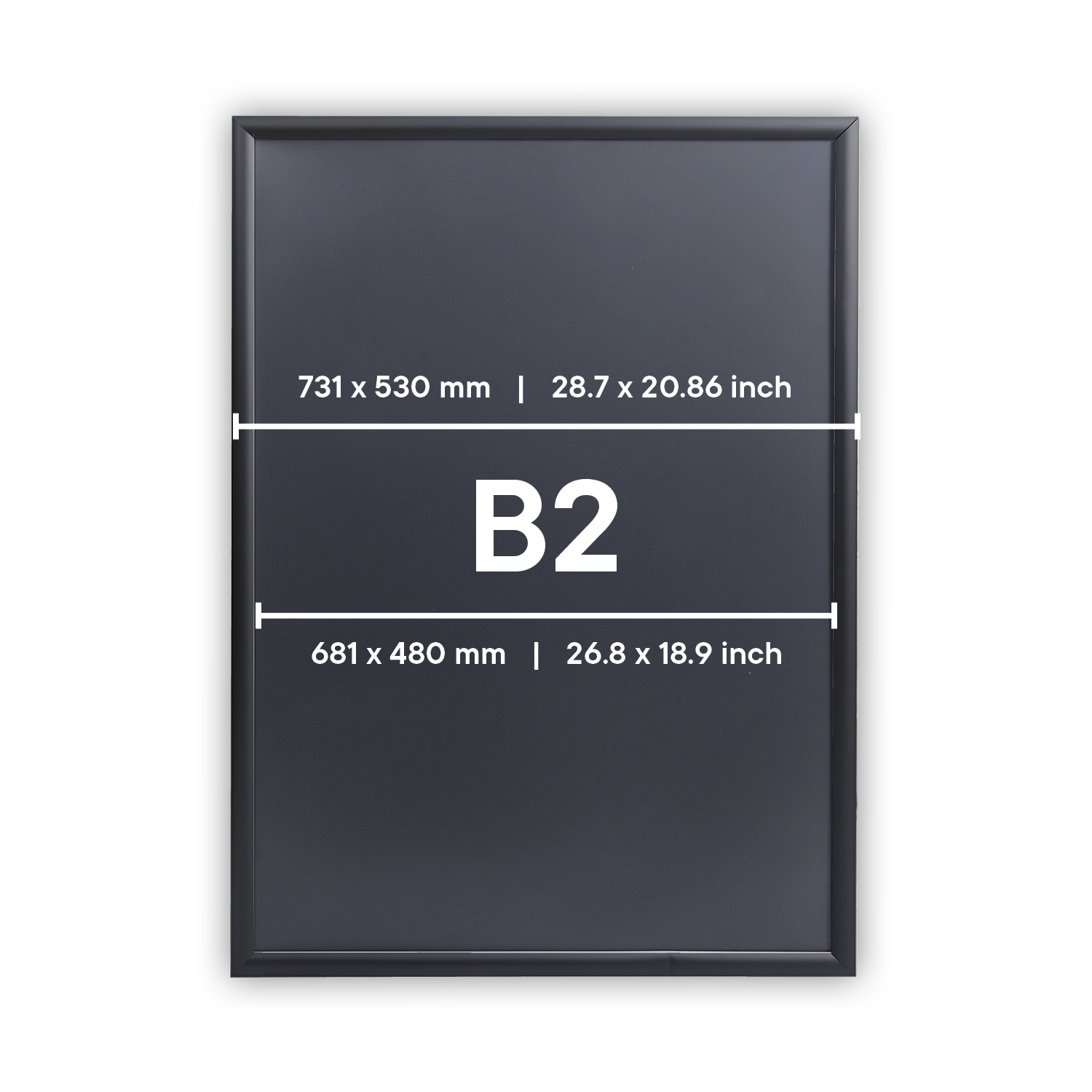Europel Cadre Clipsable Economy B2 50 x 70 cm 25 mm Noir