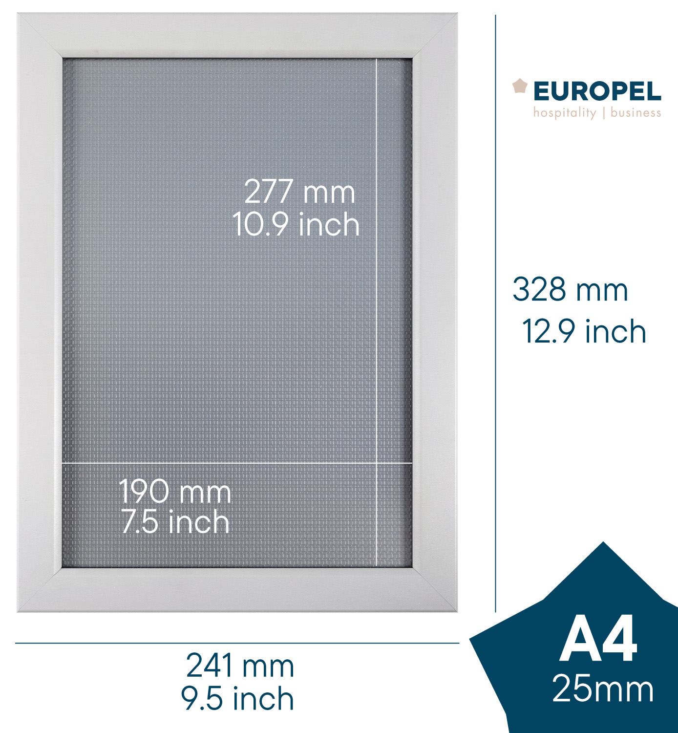 Europel Cadre Clipsable Premium+ A4 25 mm Matt Blanc