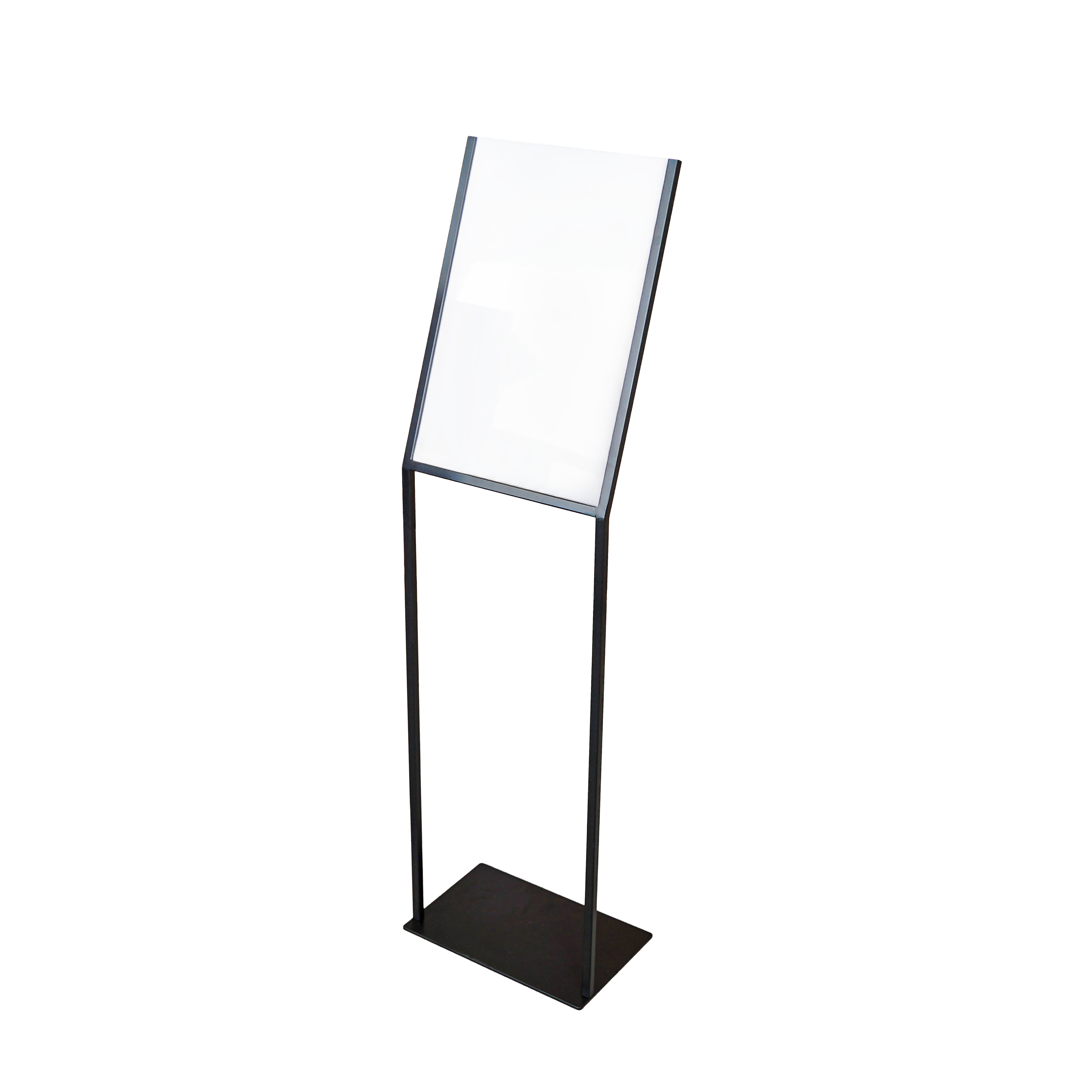 Europel Support d'information incliné - Métal avec plaque acrylique - A3 - Noir