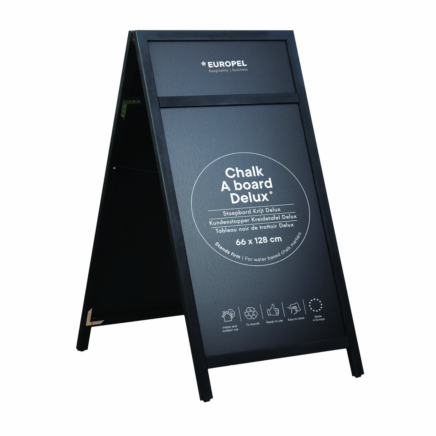 Europel Chevalet Tableau avec en-tête 660x1280 mm DELUX Noir