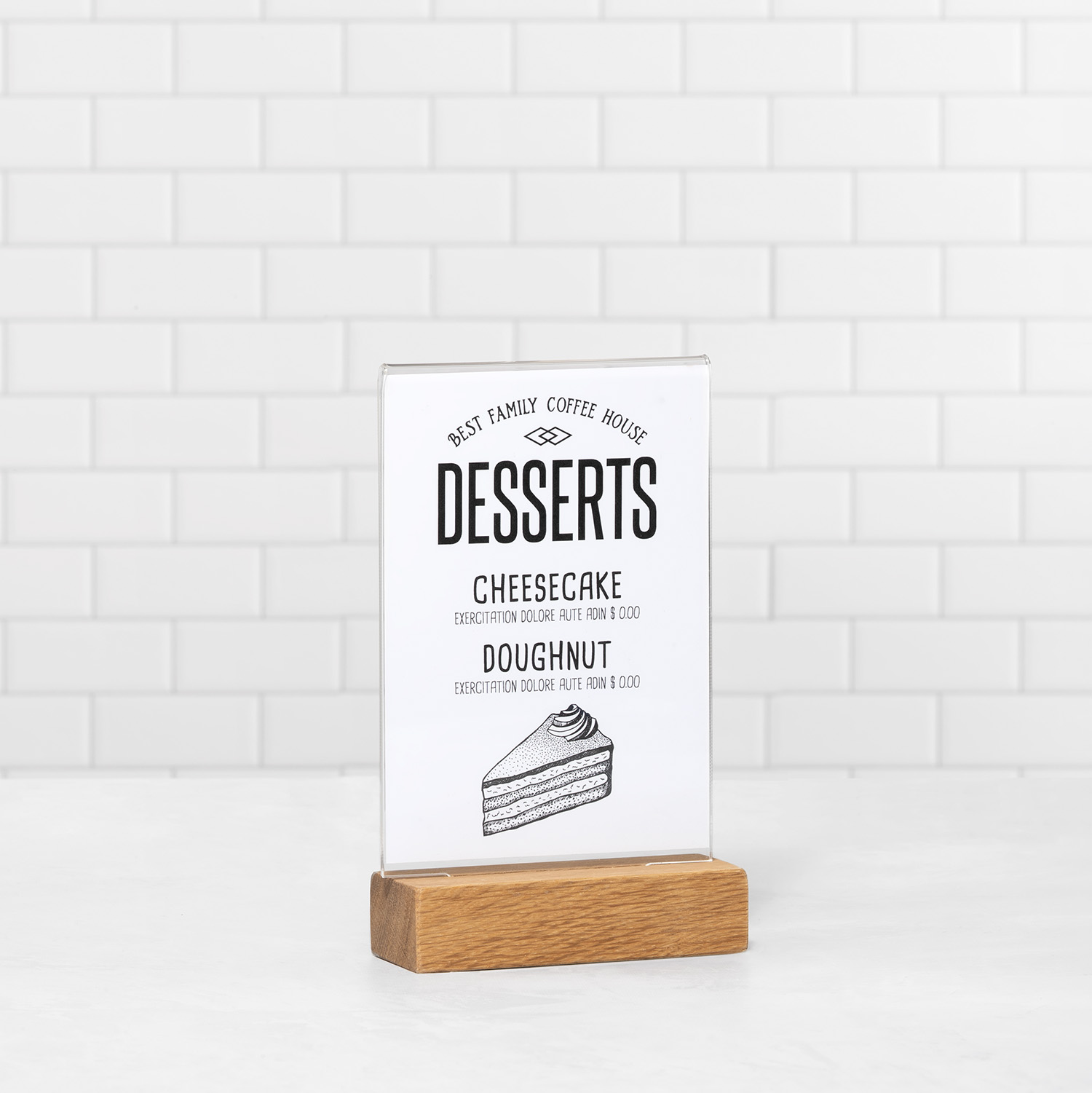 Europel Présentoir de Table A6 Portrait Acrylique Pied en Bois