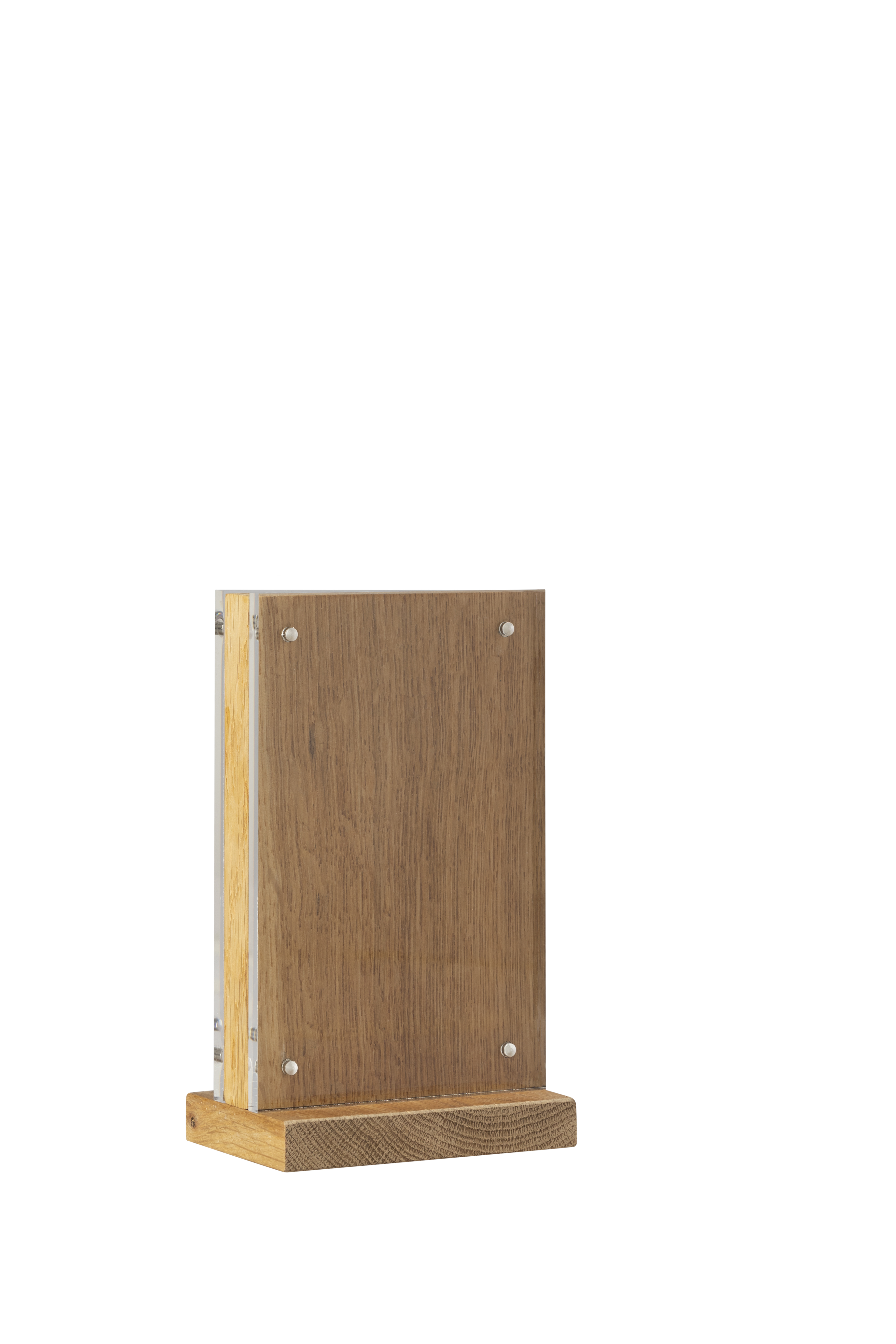 Europel Présentoir de Table T-standard A6 Portrait Acrylique/Bois/Aimants 
