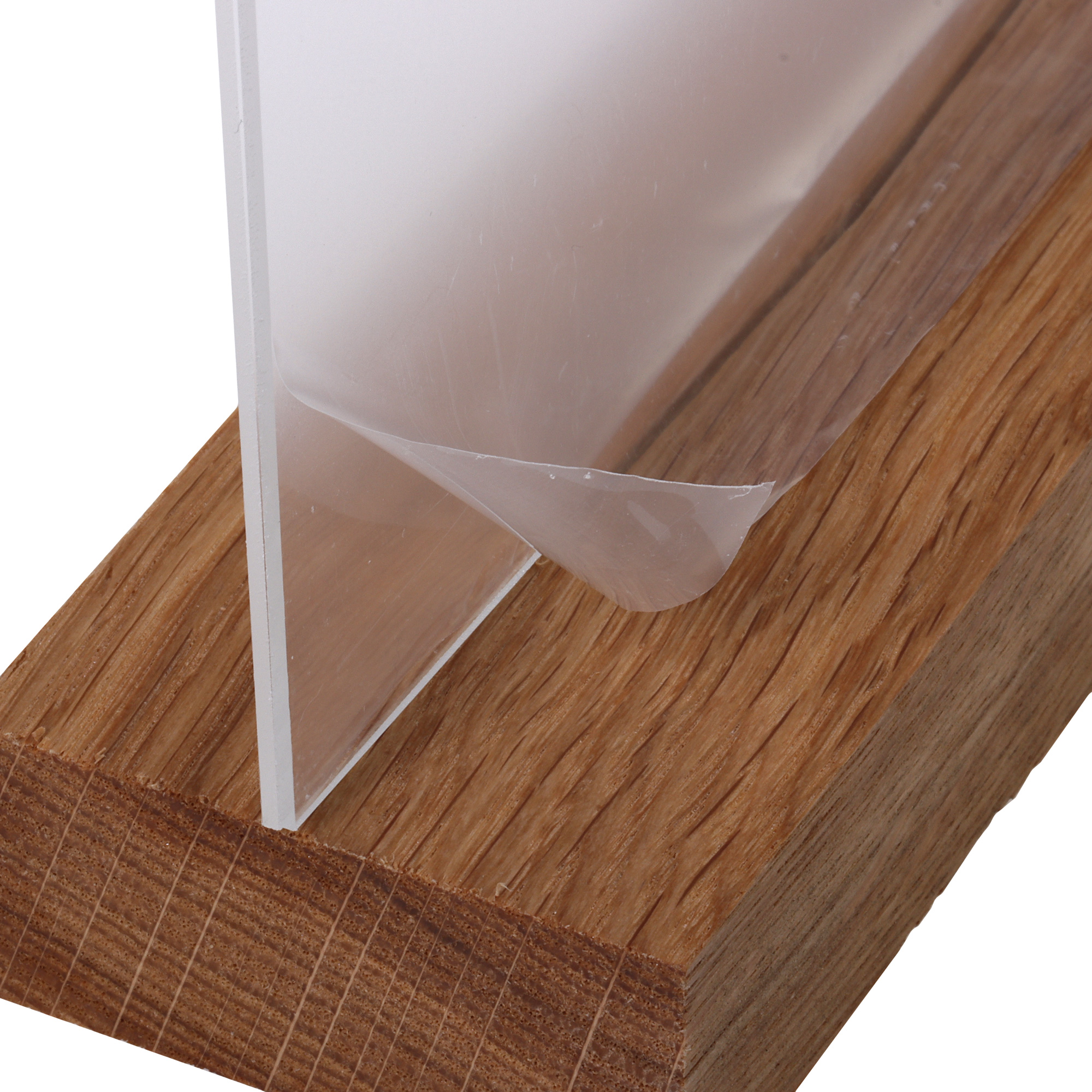 Europel Porte-Cartes Acrylique avec Socle en Bois A4 Vertical – Présentoir Haut de Gamme