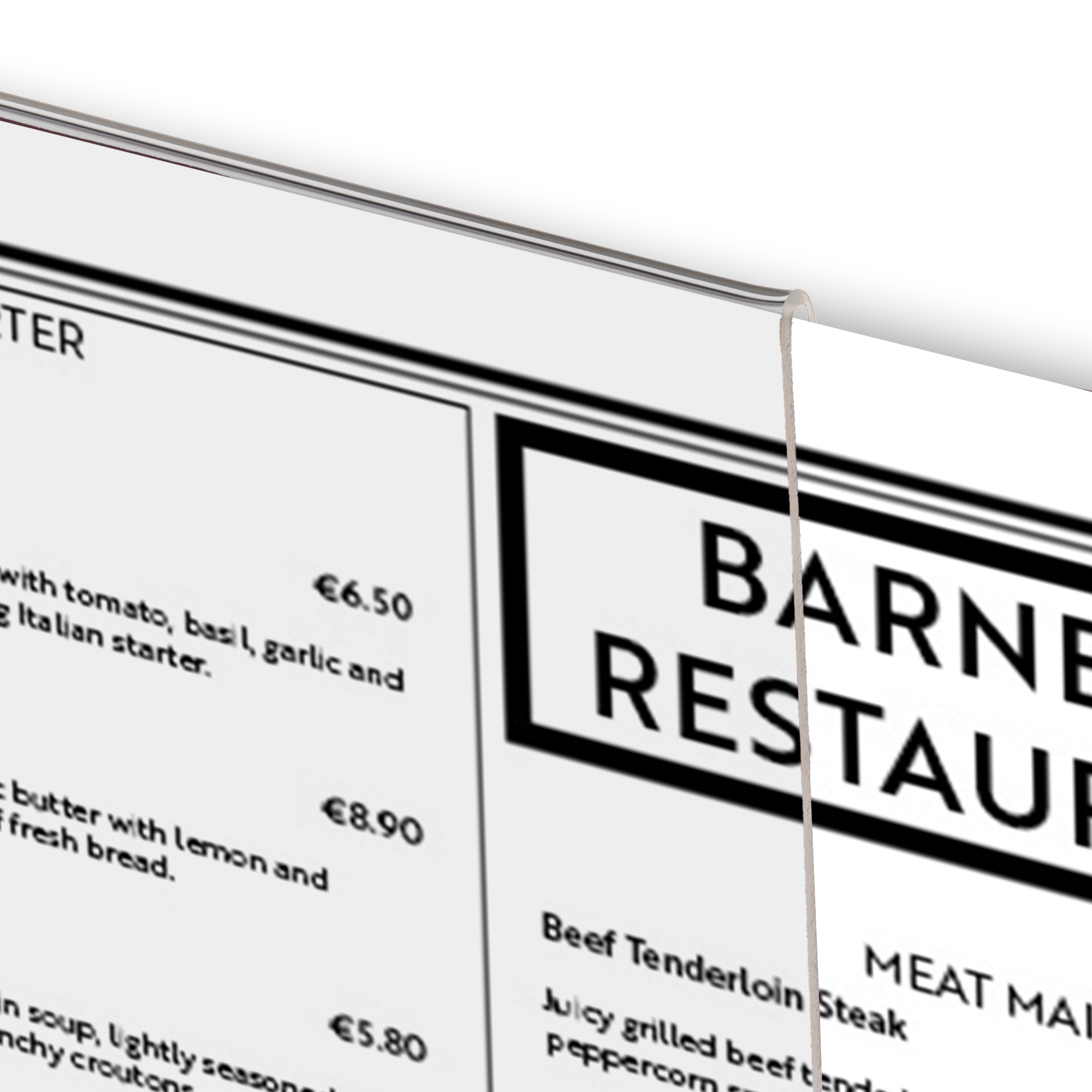 Europel Porte-Cartes Acrylique avec Socle en Bois A4 Vertical – Présentoir Haut de Gamme