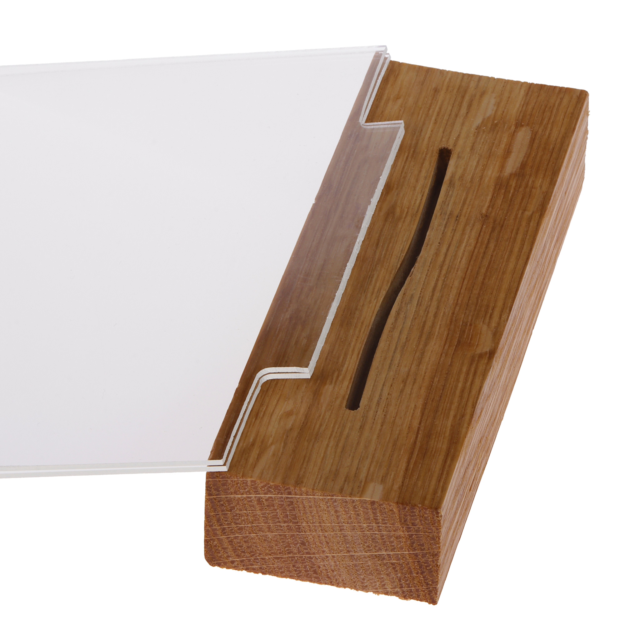 5 x Europel Présentoir de Table A6 Paysage Acrylique Pied en Bois 