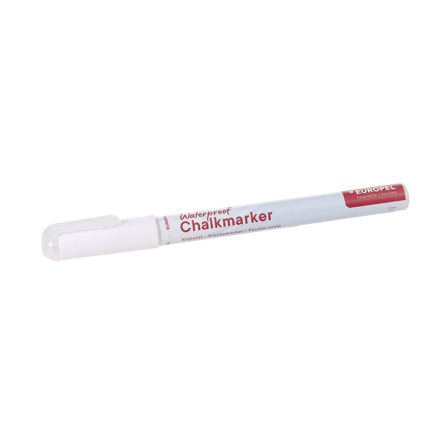 Europel Marqueur Craie Résistant à L'eau 1-3 mm Blanc Blister 1 pièce