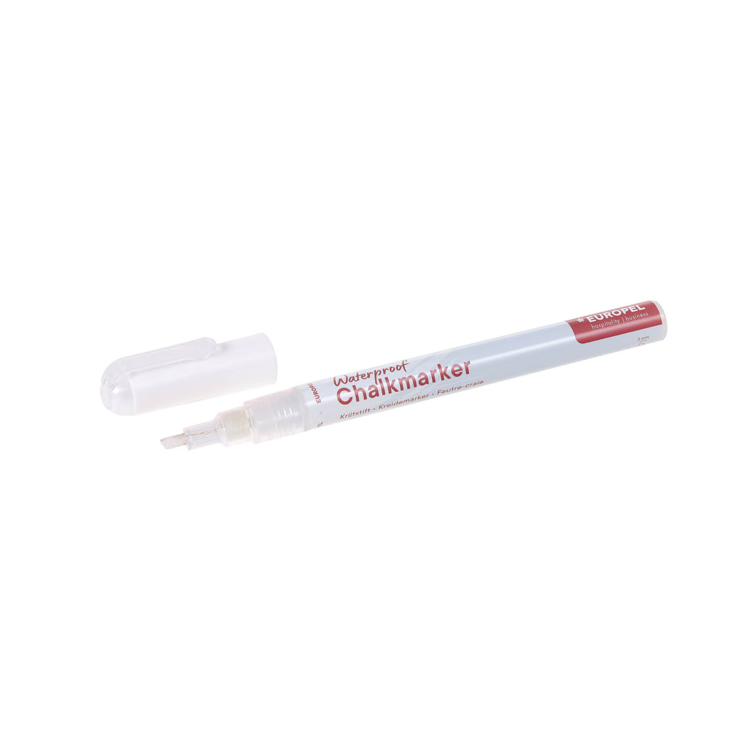 Europel Marqueur Craie Résistant à L'eau 1-3 mm Blanc Blister 1 pièce